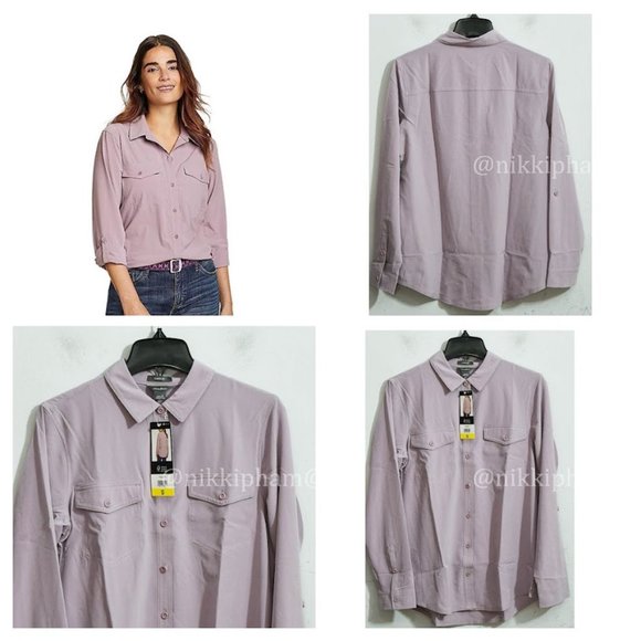 Eddie Bauer Tops - Eddie Bauer Ladies' Button Up Top in  Purple